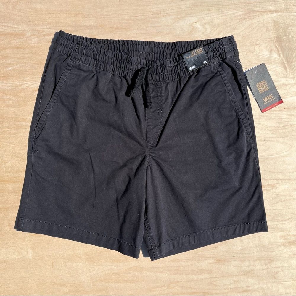 Vans Range Elastic Waist Shorts 16.5" Outseam Black Boy's Youth Size XL NWT